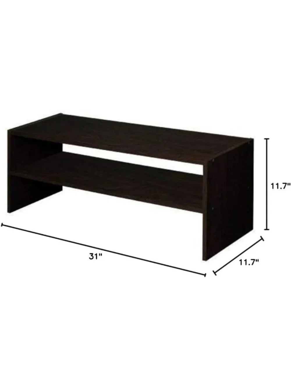 Stackable 31-Inch Wide Horizontal Organizer - Espresso Storage Solution for